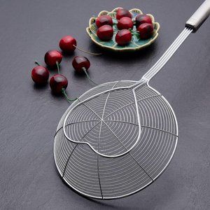 Strainer Skimmer Spoon for Cooking and Frying, 6.3 Inches Strainer with Handle